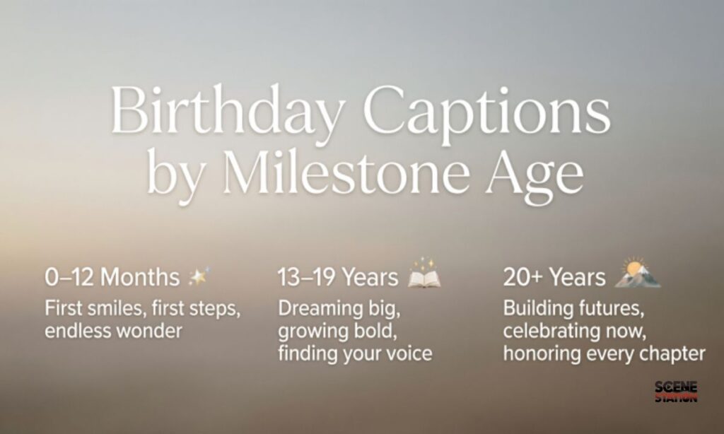 Birthday Captions by Milestone Age