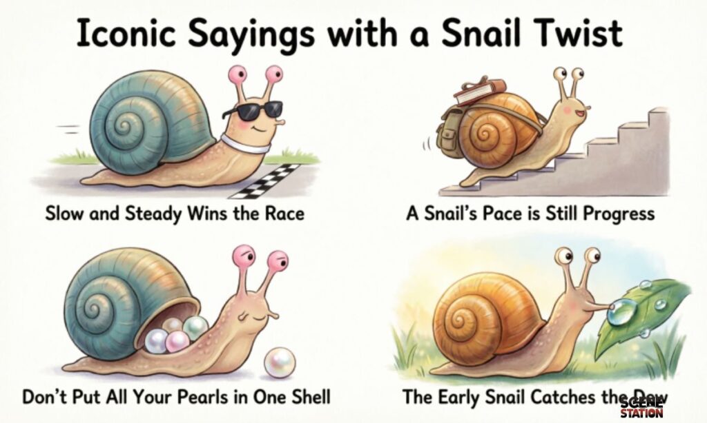 Iconic Sayings with a Snail Twist