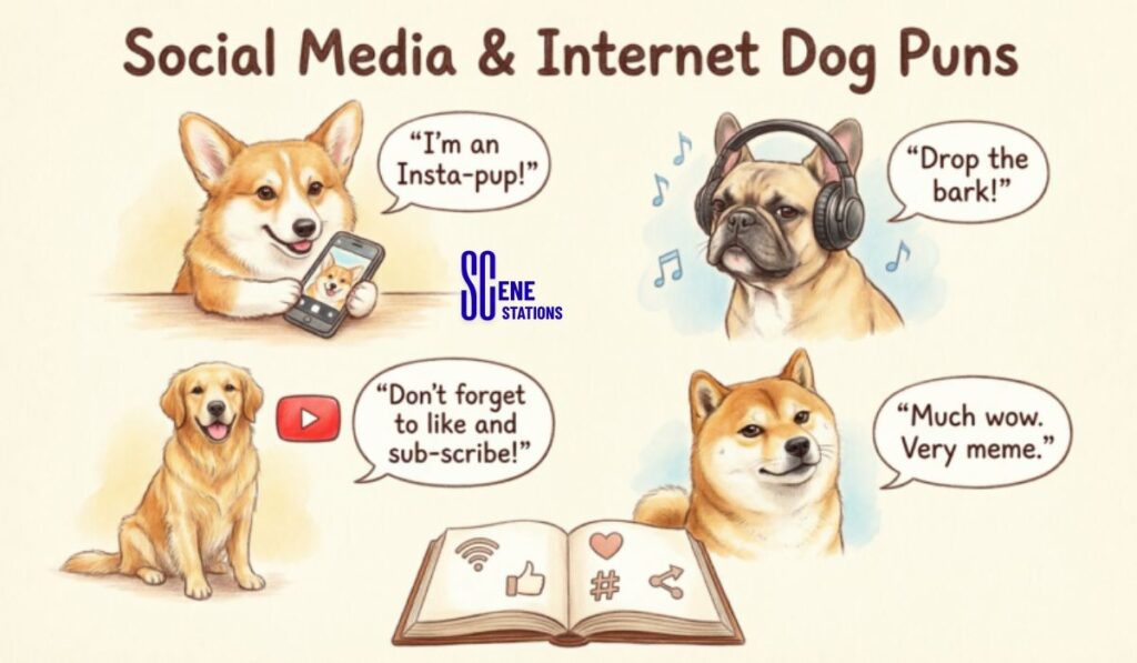 Social Media and Internet Dog Puns